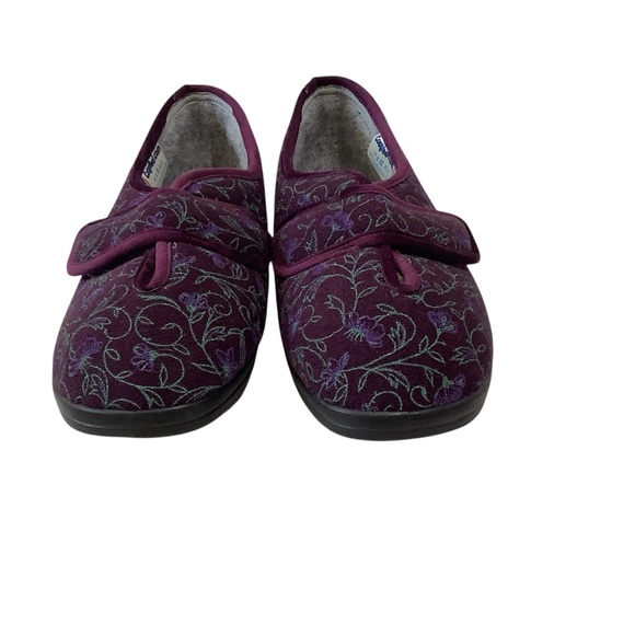 Cosyfeet Purple Floral Slippers - Picture 3 of 6